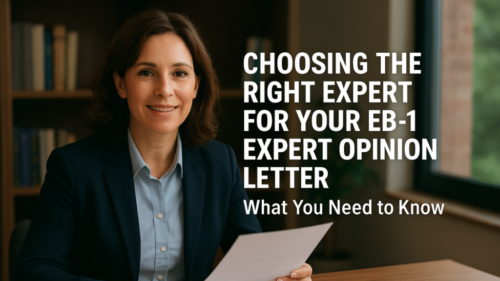 Choosing the Right Expert for Your EB-1 Expert Opinion Letter: What You Need to Know Expert for Your EB-1 Expert Opinion Letter
