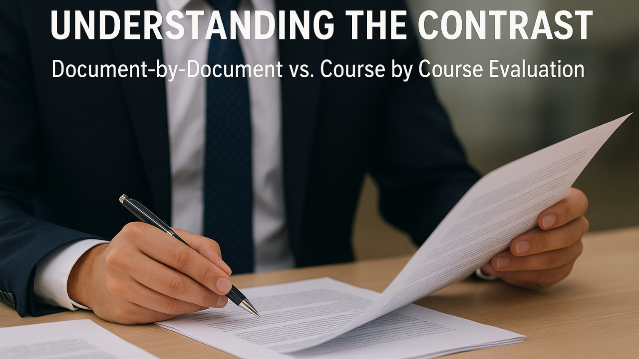 Document-by-Document vs. Course by Course Evaluation