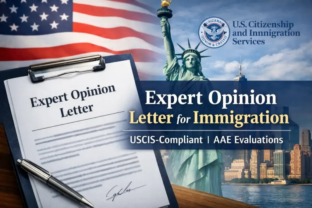 Expert Opinion Letter for Immigration | USCIS-Compliant | AAE Evaluations