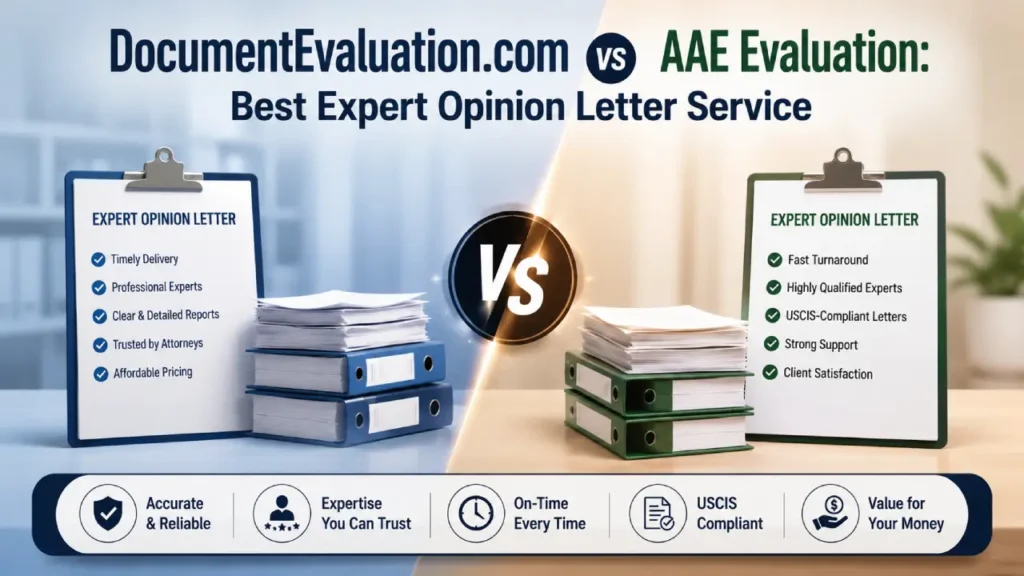 DocumentEvaluation.com vs AAE Evaluation